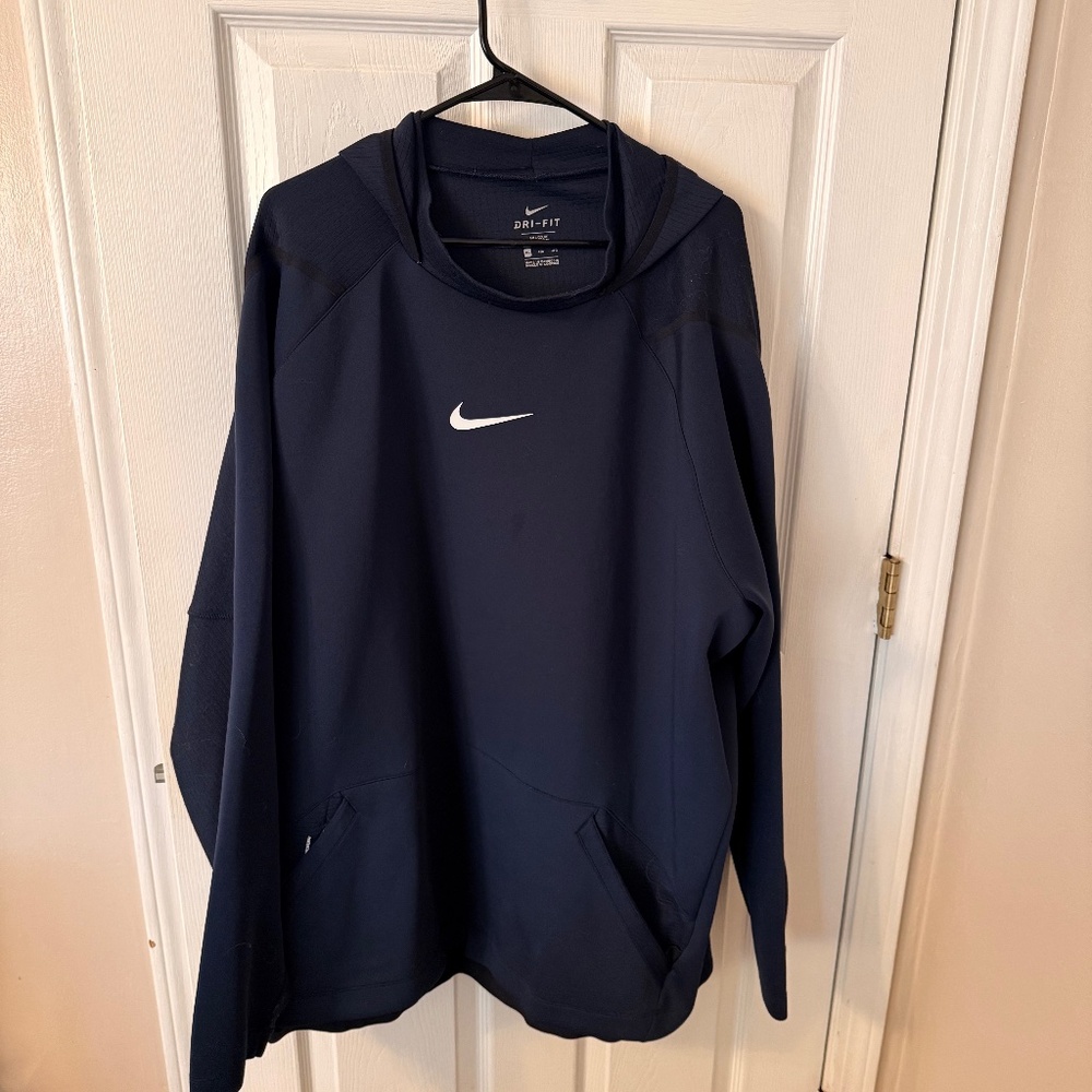 Men's NIke Pro Tech Pullover Hoodie - 4XLT - Navy